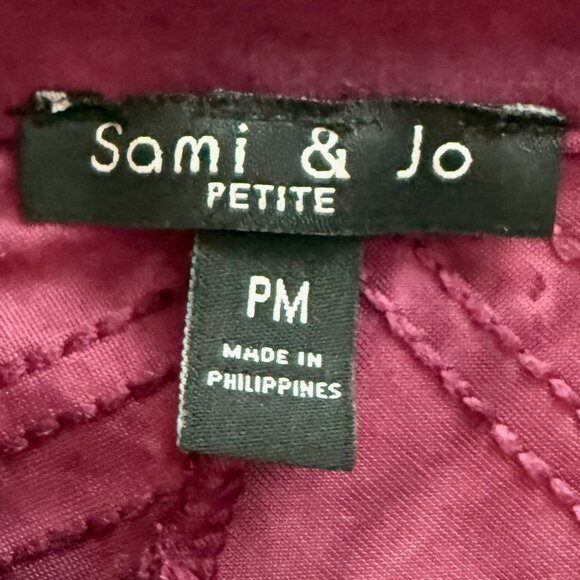 Sami &‎ Jo Burgundy Sequin 3/4 Sleeve Bohemian Button Down Size PM - Picture 4 of 7